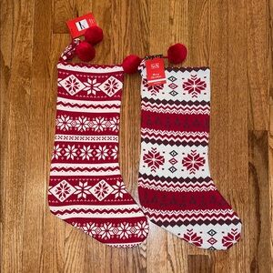 NWT Set of 2 Myra Bag Nordic Red & White Christmas Stockings